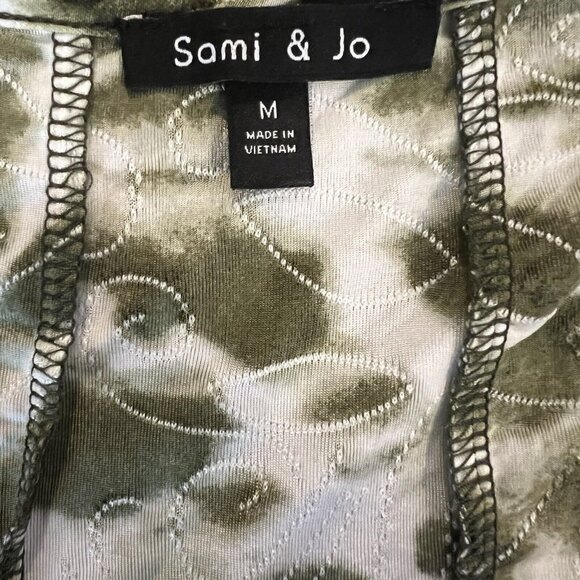 Sami & Jo Olive Green Tie Dye 3/4 Sleeve Knit Tunic Top Casual Comfy‎ - Picture 9 of 9